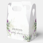 Paarse groene lavendel Baby shower gunst box Bedankdoosjes (Geopend)