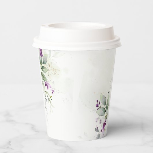 Paarse groene lavendel Baby showers papieren beker (Achterkant)