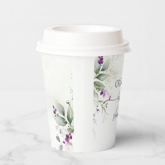 Paarse groene lavendel Baby showers papieren beker (Rechts)