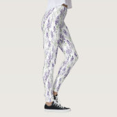 Paarse Groene Lavendel Bloemen Leggings (Rechts)