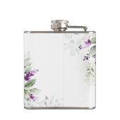 Paarse Groene Lavendel Bloemrijke Fles Heupfles (Achterkant)