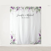 Paarse Groene Lavendel Trouwachtergronden Wandkleed (Voorkant)