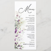 Paarse groene lavendel Vrijgezellenfeest Menu (Voorkant)