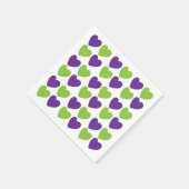 Paarse groene liefde harten partij servet (Hoek)