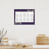 Paarse Groene Loof Huwelijks Zitplaatskaart Poster (Keuken)