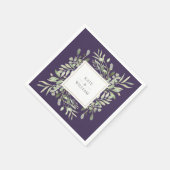 Paarse Groene Loof Huwelijksservetten Servet (Hoek)