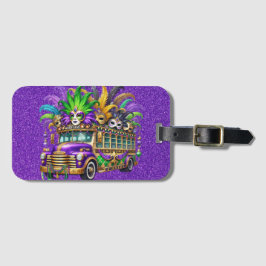 PAARSE & GROENE MARDI GRAS BUS & VEREN BAGAGELABEL