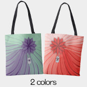 Paarse Groene Metalen Hond Label Monogram Gedrapte Tote Bag