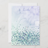 Paarse Groene Moderne Glitter Zeemeermin Baby show Kaart (Achterkant)