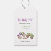 Paarse Groene Monstertruck Verjaardagscadeautag Cadeaulabel (Voorkant)