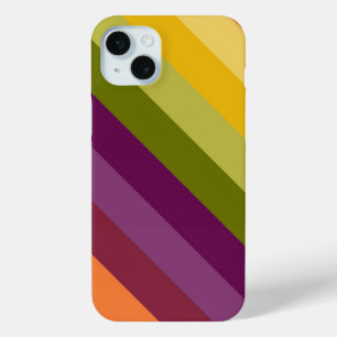 PAARSE GROENE ORANJE GELE STREPEN iPhone 15 MINI HOESJE