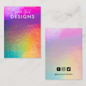 Paarse groene Oranje gradiënt die Vertoning Kaart  Visitekaartje (Voorkant / Achterkant)