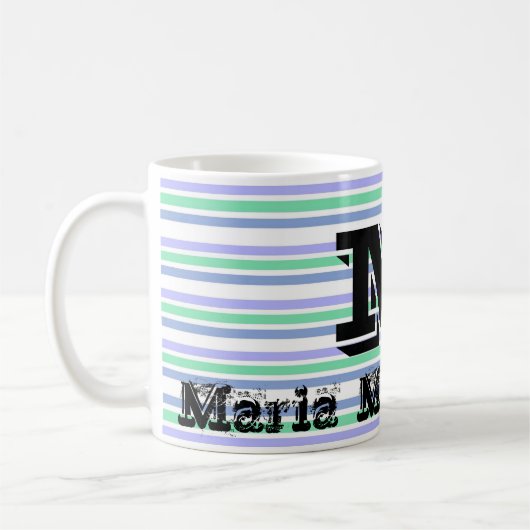 Paarse Groene Pastel Stripe Mok (Links)