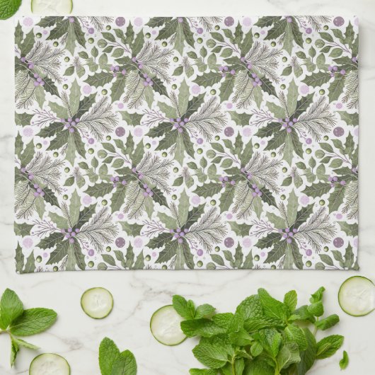 Paarse Groene Patroon#17 ID1009 Theedoek (Gevouwen)