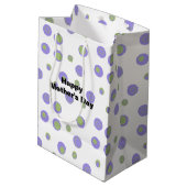Paarse Groene Polka Dot Modern Medium Cadeauzakje (Achterkant Gekanteld)