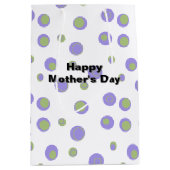 Paarse Groene Polka Dot Modern Medium Cadeauzakje (Voorkant)
