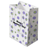 Paarse Groene Polka Dot Modern Medium Cadeauzakje (Voorkant Gekanteld)