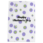Paarse Groene Polka Dot Modern Medium Cadeauzakje (Achterkant)