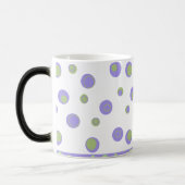 Paarse Groene Polka Dots Monogramed Magische Mok (Links)