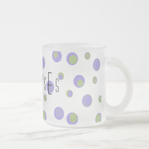 Paarse Groene Polka Dots Monogramed Matglas Koffiemok