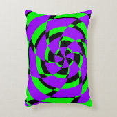 Paarse Groene Psychedelische Draaikolk Moderne Kun Accent Kussen (Voorkant(Verticaal))