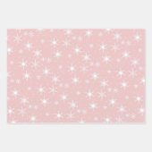 Paarse groene puinroze kerstsnowflake set van gro inpakpapier vel (Voorkant 3)