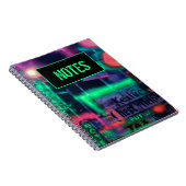 Paarse groene rode Abstracte neon Lights Medley Notitieboek (Rechterzijde)