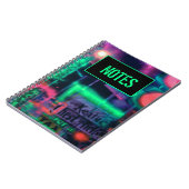 Paarse groene rode Abstracte neon Lights Medley Notitieboek (Linkerzijde)