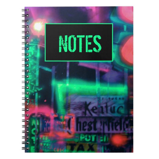 Paarse groene rode Abstracte neon Lights Medley Notitieboek (Voorkant)
