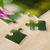 Paarse groene rode planten bloemen groen legpuzzel (Zijkant)