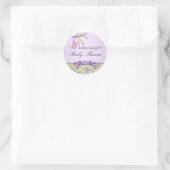 Paarse & Groene Roos Tuin Baby shower Sticker (Tas)