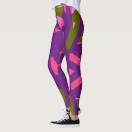 Paarse groene roze art deco Valentijn Yoga Gym Leggings