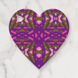 Paarse groene roze kunst deco Valentijn hartstift Bedankjes Labels