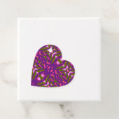 Paarse groene roze kunst deco Valentijn hartstift Bedankjes Labels (In situ)