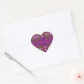 Paarse groene roze kunst deco Valentijn hartstift Hart Sticker (Envelop)