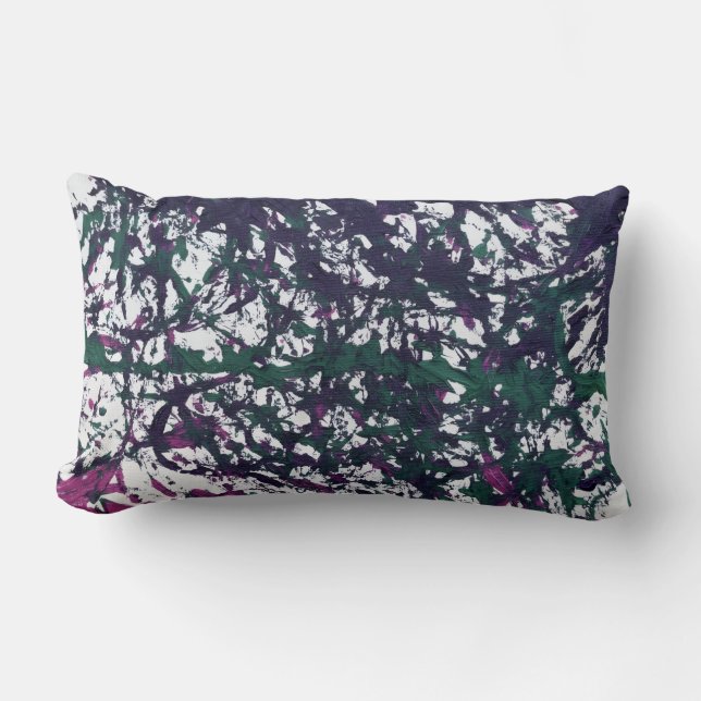 Paarse, groene, roze, marmeren kunstwerken kussen (Voorkant)