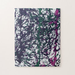 Paarse, groene, roze, marmeren kunstwerken legpuzzel