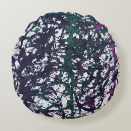 Paarse, groene, roze, marmeren kunstwerken rond kussen