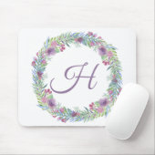 Paarse Groene Roze Monogram Beginletter Muismat (Met muis)