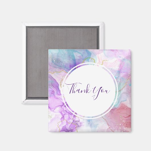 Paarse, groene, roze stromende kleuren dank u magneet (Voorkant / Achterkant)