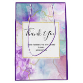 Paarse, groene, roze stromende kleuren dank u medium cadeauzakje (Voorkant)