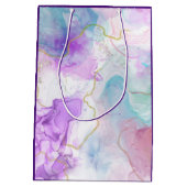 Paarse, groene, roze stromende kleuren klassy Birt Medium Cadeauzakje (Achterkant)