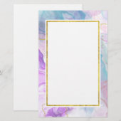 Paarse, groene, roze stromende kleuren legant (Voorkant / Achterkant)