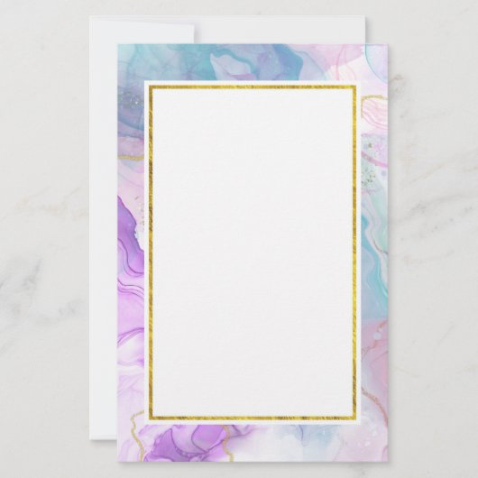 Paarse, groene, roze stromende kleuren legant (Voorkant)