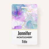 Paarse, groene, roze stromende kleuren legant badge (Voorkant)