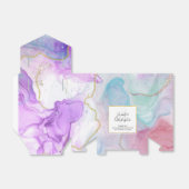 Paarse, groene, roze stromende kleuren legant brui bedankdoosjes (Uitgevouwen)