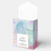 Paarse, groene, roze stromende kleuren legant brui bedankdoosjes (Geopend)