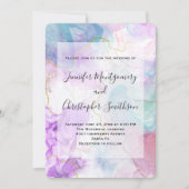 Paarse, groene, roze stromende kleuren legant brui kaart (Voorkant)