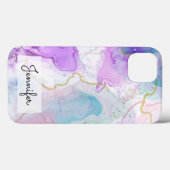 Paarse, groene, roze stromende kleuren legant Case-Mate iPhone case (Achterkant (horizontaal))