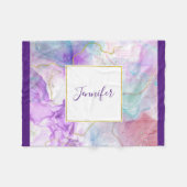 Paarse, groene, roze stromende kleuren legant fleece deken (Voorkant (Horizontaal))